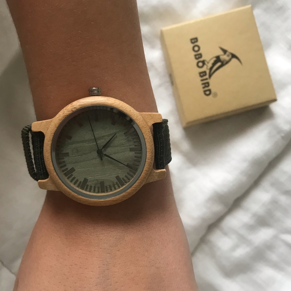 Bobo Bird Green Bamboo Watch